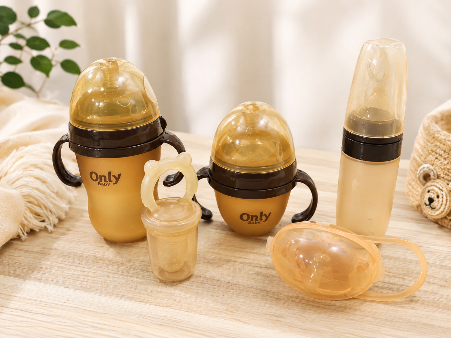 ست آغازین ۶تکه سیلیکونی only baby طرح هی اور شی