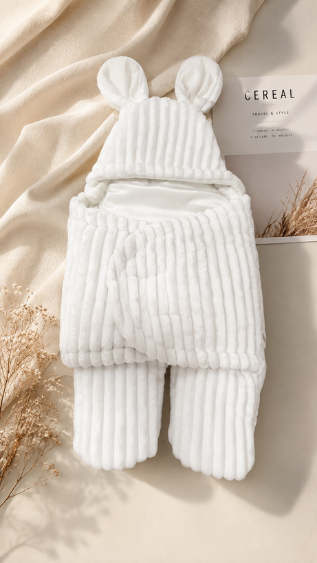 کیسه خواب نوزادی پادار towel set مدل خرگوشی